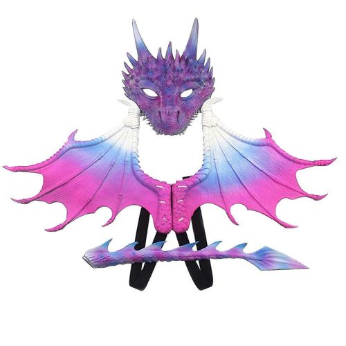 Déguisement D'halloween Pour Enfants, Ensemble Masque Et Queue De Dragon, Accessoires De Spectacle-Un