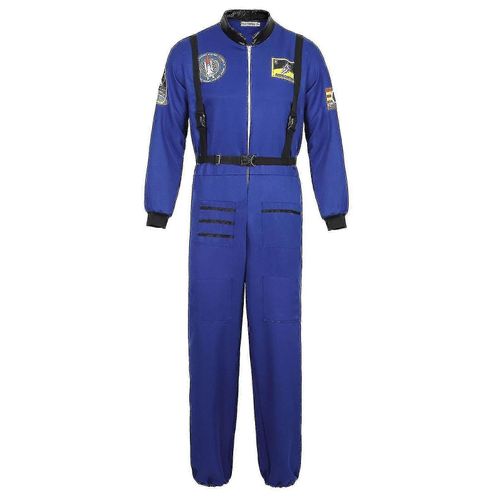 Costume D'astronaute Costume Spatial Pour Adultes Costumes Zipper Halloween Costume Couple Flight Jumpsuit Plus Taille Uniform_Iu-Bleu-Adulte-Xl-Mâle