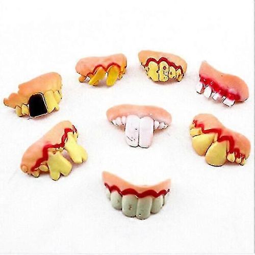 5 Pcs Adul Jouet Fausse Dent Dents Artificielles Cosplay Crocs Adulte Fausses Dents Jouet Halloween / Pâques