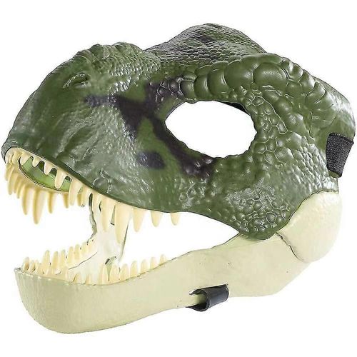 Dino Mask Mâchoire En Mouvement, Masque De Dinosaure Pour Enfants Adultes, Masque Facial De Tête De Dinosaure Pour Halloween Cosplay Party Costume Prop-Vert