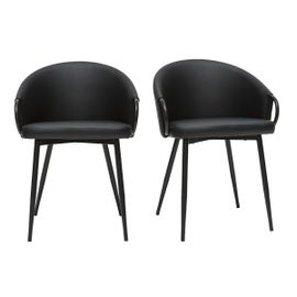 Chaises Design Noires (Lot De 2) Precio