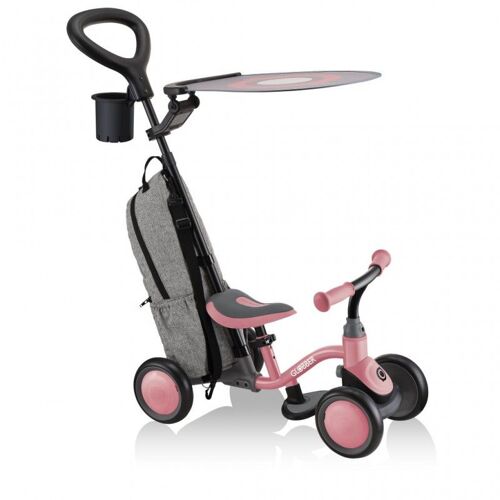 Globber - Porteur Learning Bike 3en1 Deluxe - Rose Pastel