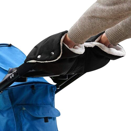 Gants Poussette, Hiver Protège Mains Chauds Gants, Antigel Gants Bébé Chauffe-Mains Protection Des Mains - Noir