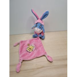 Doudou Ane Bourriquet Bleu Rose Winnie Disney