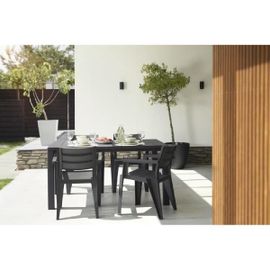 Table Imitation Graphite - Bois - Allibert By Keter - 4 A 6 Personnes - Julie