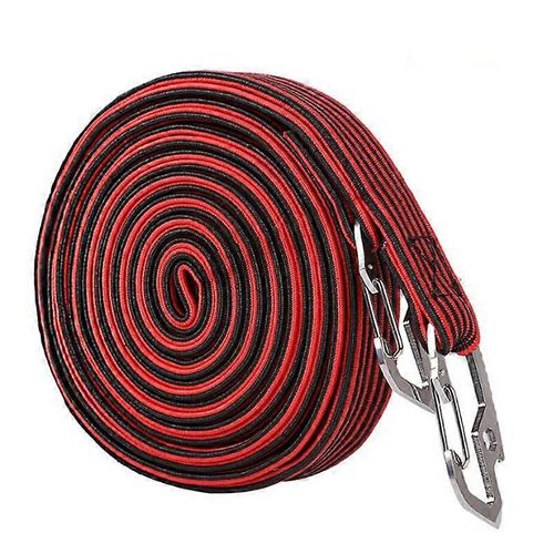 Sangle De Bagage De Vélo, Sangles De Cordon Élastique Bagage De Vélo Corde Fixe Sangle D'arrimage Avec Crochets-Rouge-4m