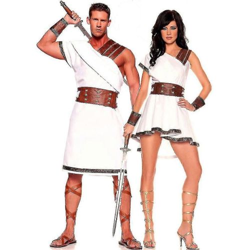 M-Xl Adulte Halloween Couple Grec Et Egyptien Ancien Costume Samouraï Cosplay Guerrier Costume De Scène-Femmes-Adultes-M-Hommes