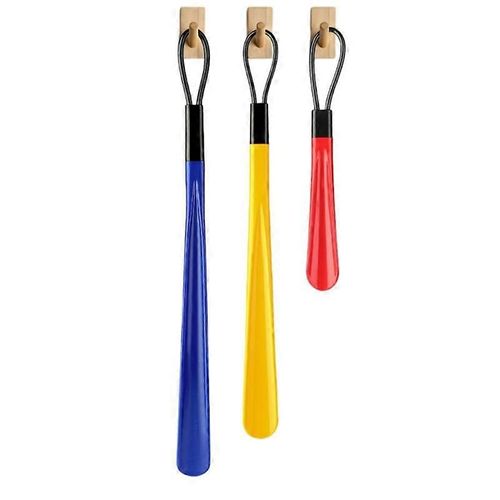 Chausse-Pied, Chausse-Pied Long Manche En Plastique / Bois Véritable Super Fort Avec Lanière, Chausse-Pied Adapté Pour Hommes, Femmes, Seniors, Enfants-Noir-58,5 Cm