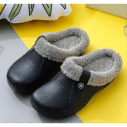 Femmes Confortable Hiver Chaud Sabots Pantoufles Imperméable Intérieur Peluche Maison Chaussures Taille-Adulte-38-39-Femme