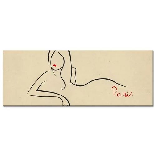 Tableau mural vintage déco silhouette femme parisienne imprimé sur toile et livré gratuitement sur votre lieu de travail avec la