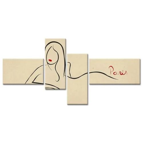 Tableau Déco Vintage Silhouette Femme Paris - 130x65 cm