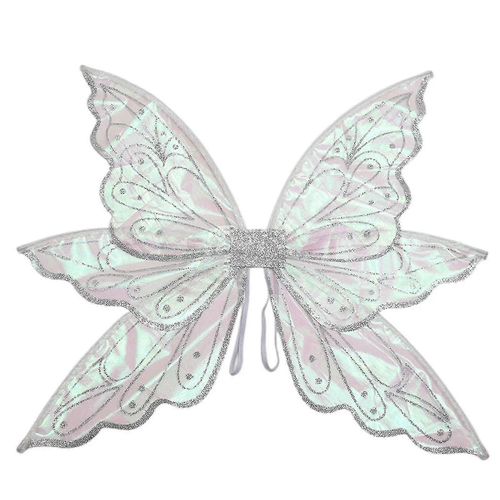 Ailes De Papillon, Ailes De Fée, Ailes De Papillon Pour Femmes, Ailes De Fées Pour Filles Adultes, Ailes De Fées Féminines Ailes D'ange Scintillantes Cosplay D'halloween-Adulte-Dorure À L'argent-Unisexe