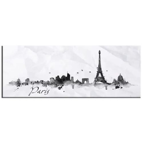 Tableau decoratif dessin Design Paris DECLINA 100x35 Noir et Blanc