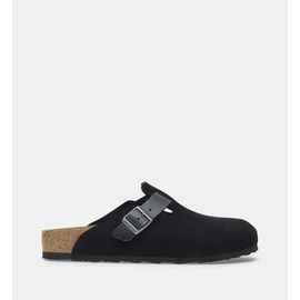 Birkenstock Sabots Boston En Cuir Bleu