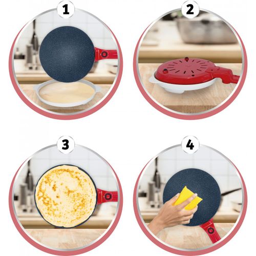 Crêpière Electrique 800 w | VENTEO | confort | antiadhérente | facile d'utilisation | idéal crêpes, pancakes, galettes, burritos | | ROUGE et NOIR