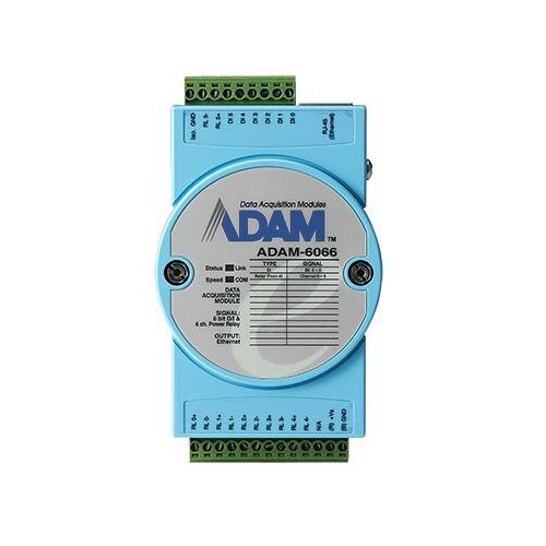 Advantech ADAM-6066 - Module E/S Ethernet, 6 entrées digitales et 6 sorties relais de 5A, compatible avec Modbus TCP