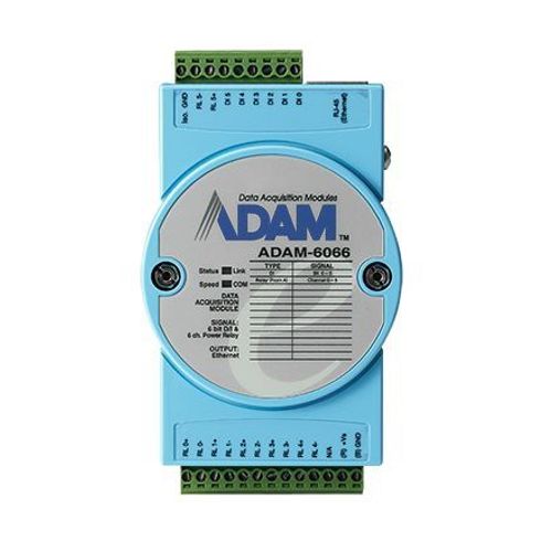 Advantech ADAM-6066 - Module E/S Ethernet, 6 entrées digitales et 6 sorties relais de 5A, compatible avec Modbus TCP