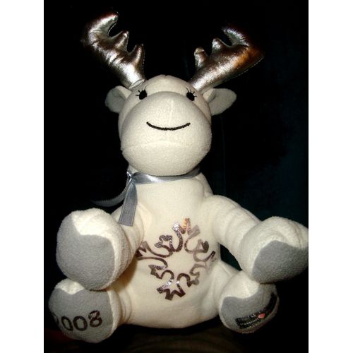  Renne Cerf Élan  Blanc Gris Argenté Flocon 