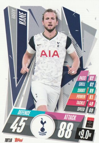 Tot 16 - Carte Foot Topps - Match Attax - Uefa Champions League 2020 / 2021 - Harry Kane - Tottenham Hotspur
