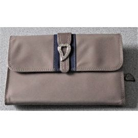 Grand Porte-Monnaie/Portefeuille/Porte Chèquier Lancaster Style Compagnon Couleur Beige Taupe Avec Garnitures Dorées - Nombreux Espaces Pour Cartes - 19x12x2cm