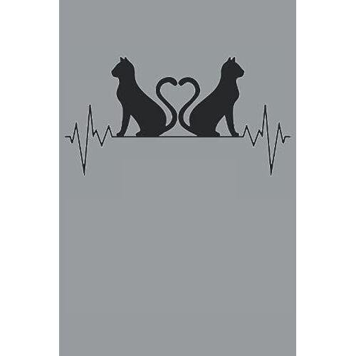 Cats Heartbeat Ecg: Cuaderno De Latidos Del Gato - 120 Páginas Rayadas Para Anotar Pensamientos, Ideas E Impresiones | Dina5 | Divertida Idea De ... Los Gatos Y Los Amigos De Los Gatos De Casa