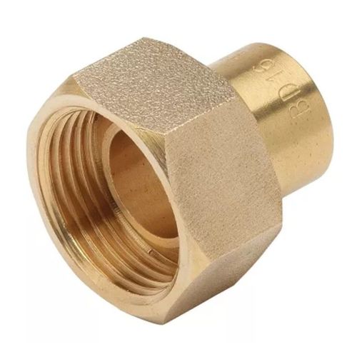 Raccord droit 2 pièces à joint plat gaz 2904CU écrou 3/4 à braser sur cuivre : 16 DN : cal. 15 Brut