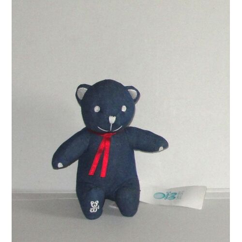 Ours Assis En Jeans Bleu Obaibi Play Doudou  Okaidi 18cm
