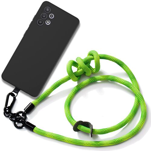 Coque Bandoulière Pour Samsung Galaxy A13 5g Noir Silicone Anti-Rayures Avec Bandoulière Vert - E.F.Connection