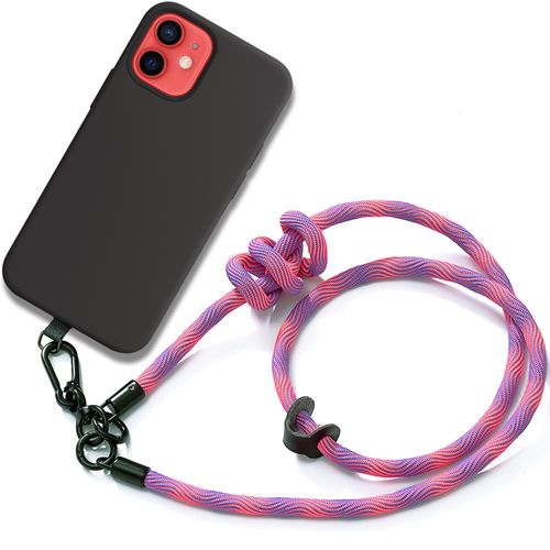 Coque Cordon Pour Iphone 12 Mini - Silicone Antichoc Avec Cordon Amovible Rose - E.F.Connection