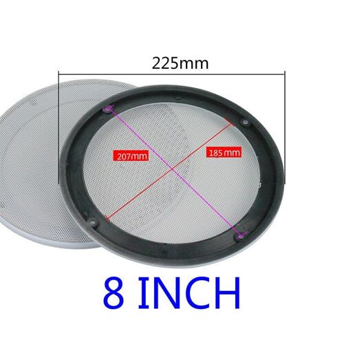 haut-parleur de voiture en maille, housse de protection décorative ABS haut de gamme blanc 8inch Nipseyteko