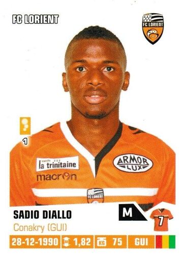 N° 160 - Image Panini Foot 2013 / 2014 - Sadio Diallo - Lorient
