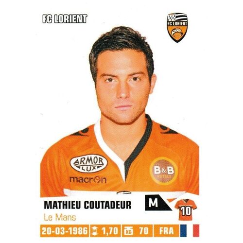 N° 159 - Image Panini Foot 2013 / 2014 - Mathieu Coutadeur - Lorient