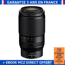 Nikon Z 70-180 mm F2.8 + Ebook '20 Techniques pour Réussir vos Photos' - Objectif Nikon Z