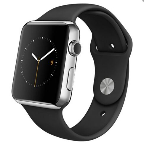42mm Bracelet Remplacement Bracelet En Silicone Noir Pour Apple Watch Iwatch