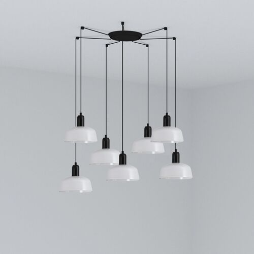 Faro Tatawin Petite Suspension À 7 Lumières En Forme De Grappe Blanche