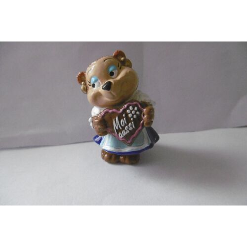 Figurine Kinder/Ferrero - Ourson Bavarois Avec Coeur Marron