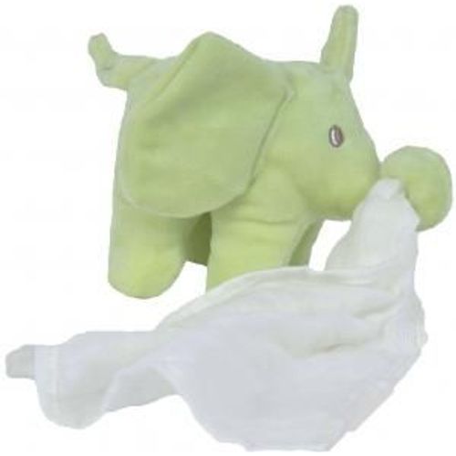 Doudou La Halle Elephant Vert Kimbaloo Mouchoir Blanc Peluche Papier Froisse Jouet Eveil Enfant Bebe Naissance