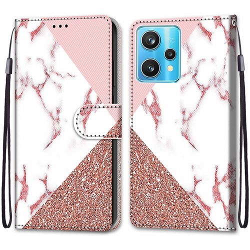 Coque Pour Oppo Realme 9 Pro Plus / 9 Pro+, Etui En Cuir Pu Portefeuille Housse Coque Avec 360 Degres Silicone Protection Cover Cuir Pochette Magnetique Und Flip Bequille (Marbre)