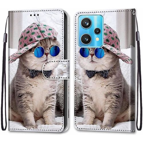 Coque Pour Oppo Realme 9 Pro Plus / 9 Pro+, Etui En Cuir Pu Portefeuille Housse Coque Avec 360 Degres Silicone Protection Cover Cuir Pochette Magnetique Und Flip Bequille (Chats 4)