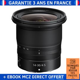 Nikon Z 14-30 mm f/4 S + Ebook '20 Techniques pour Réussir vos Photos' - Objectif Nikon Z