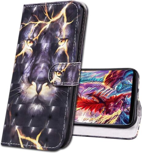 Samsung Note 10 Lite Etui A Rabat 3d Design Portefeuille Housse [Magnetique] [Fonction Stand] [Porte Carte] Pu Cuir Protection Coque Pour Galaxy Note 10 Lite / A81. Cy Thunder Lion