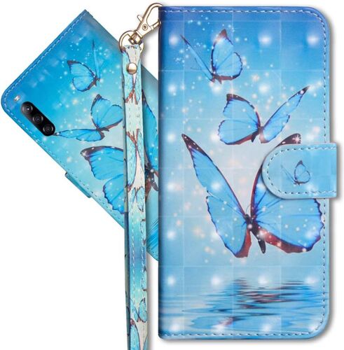 Sony Xperia L4 Etui A Rabat 3d Design Portefeuille Housse [Magnetique] [Fonction Stand] [Porte Carte] Pu Cuir Protection Coque Pour Sony Xperia L4. Yx 3d Butterfly Spring