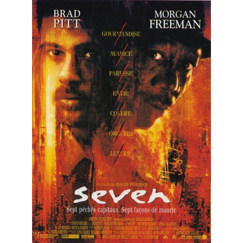 Seven (Se7en) - Véritable Affiche De Cinéma Pliée- Format 120x160 Cm - De David Fincher Avec Brad Pitt, Morgan Freeman, Gwyneth Paltrow, Kevin Spacey, Daniel Zacapa, John C. Mcginley - 1996