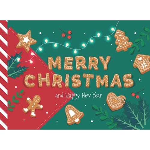 Merry Christmas: Gingerbread Cookie And White Light Theme / Coupon Book / 20 Filled In Reward Vouchers - Plus 30 Empty Blank Diy Certificates To ... Cute Fun Stocking Stuffer Gift For Girls Boys