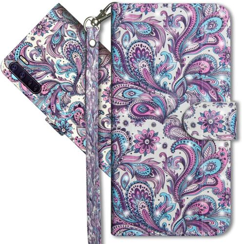 Oppo A91 Etui A Rabat 3d Design Portefeuille Housse [Magnetique] [Fonction Stand] [Porte Carte] Pu Cuir Protection Coque Pour Oppo A91. Yx Peacock Flower