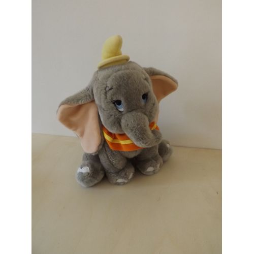 Doudou Peluche Éléphant Dumbo Chapeau Jaune Disney