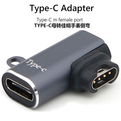 Convertisseur De Chargeur De Montre Intelligente,Adaptateur De Charge Portable,Type C,Micro Usb,Ios,Garmin Fenix 7,7s,7x,6,6s,6x,5,5s,5x,Venu 2,2s - Type Type C Side Bend