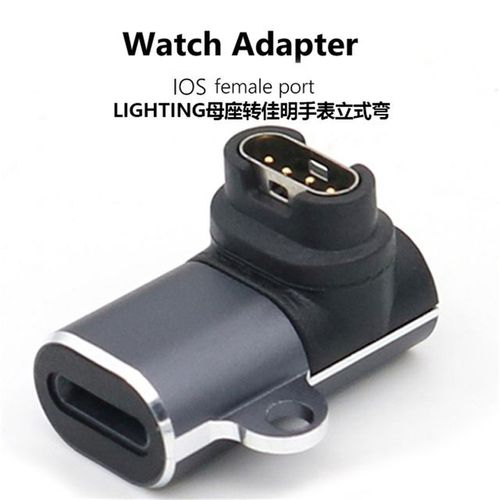 Convertisseur De Chargeur De Montre Intelligente,Adaptateur De Charge Portable,Type C,Micro Usb,Ios,Garmin Fenix 7,7s,7x,6,6s,6x,5,5s,5x,Venu 2,2s - Type Ios 90 Bend