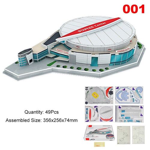 Puzzle 3d De Stade De Football Européen, Terrain De Jeu Assemblé, Modèle De Construction, Jouets Éducatifs Pour Enfants Et Bébés, Bricolage