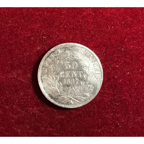 50 Centimes - Napoleon I I I - 1857 A - Argent